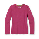 Smartwool Kids' Classic Thermal Merino Wool Base Layer — Crew (Slim Fit), Festive Fuchsia Heather, X-Large