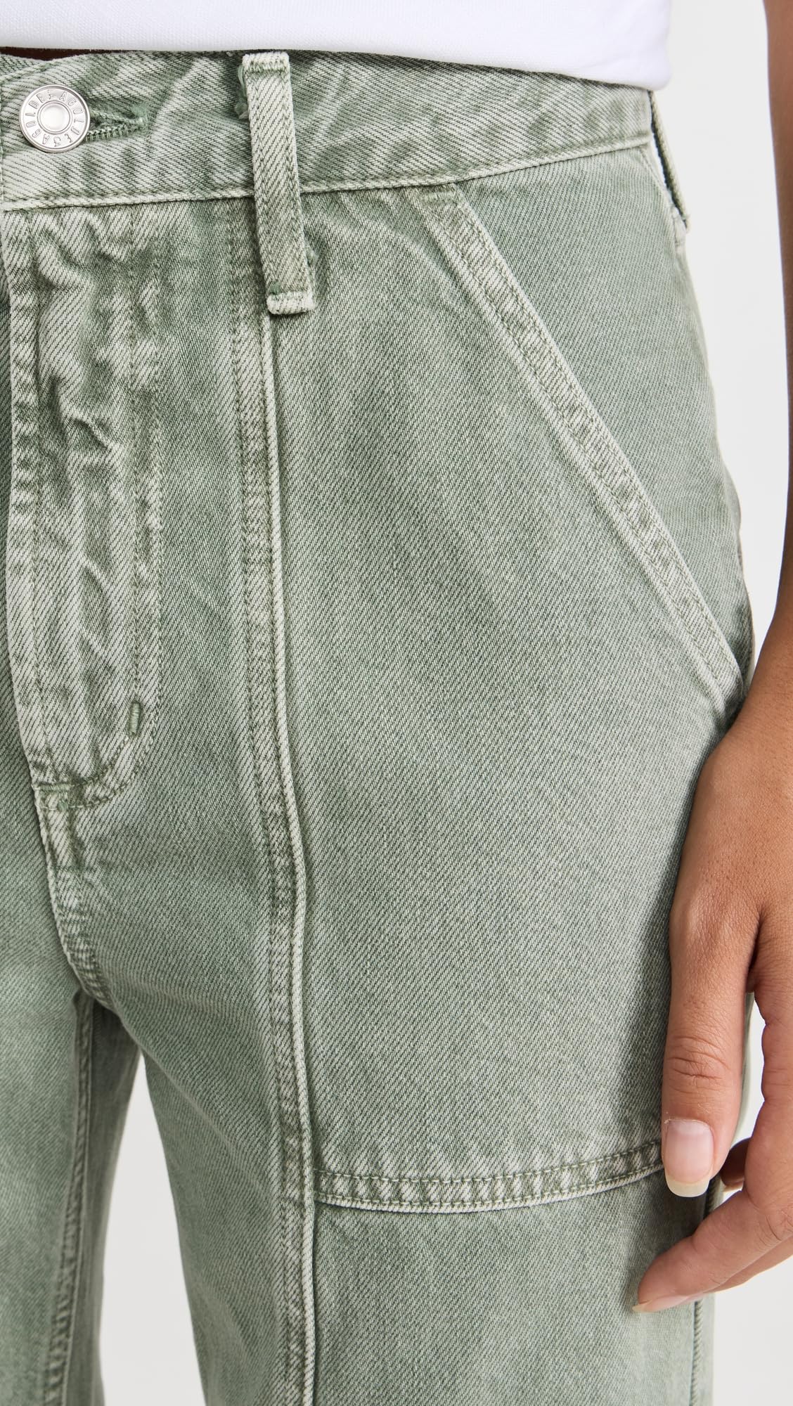 AGOLDE Women's Cooper Cargo Jeans, Salamander, Green, 24