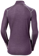 Helly-Hansen Women's LIFA Merino Midweight Half-Zip Base Layer, Warm Base-Layer-Underwear, Versatile Shirt, 670 Amethyst - M