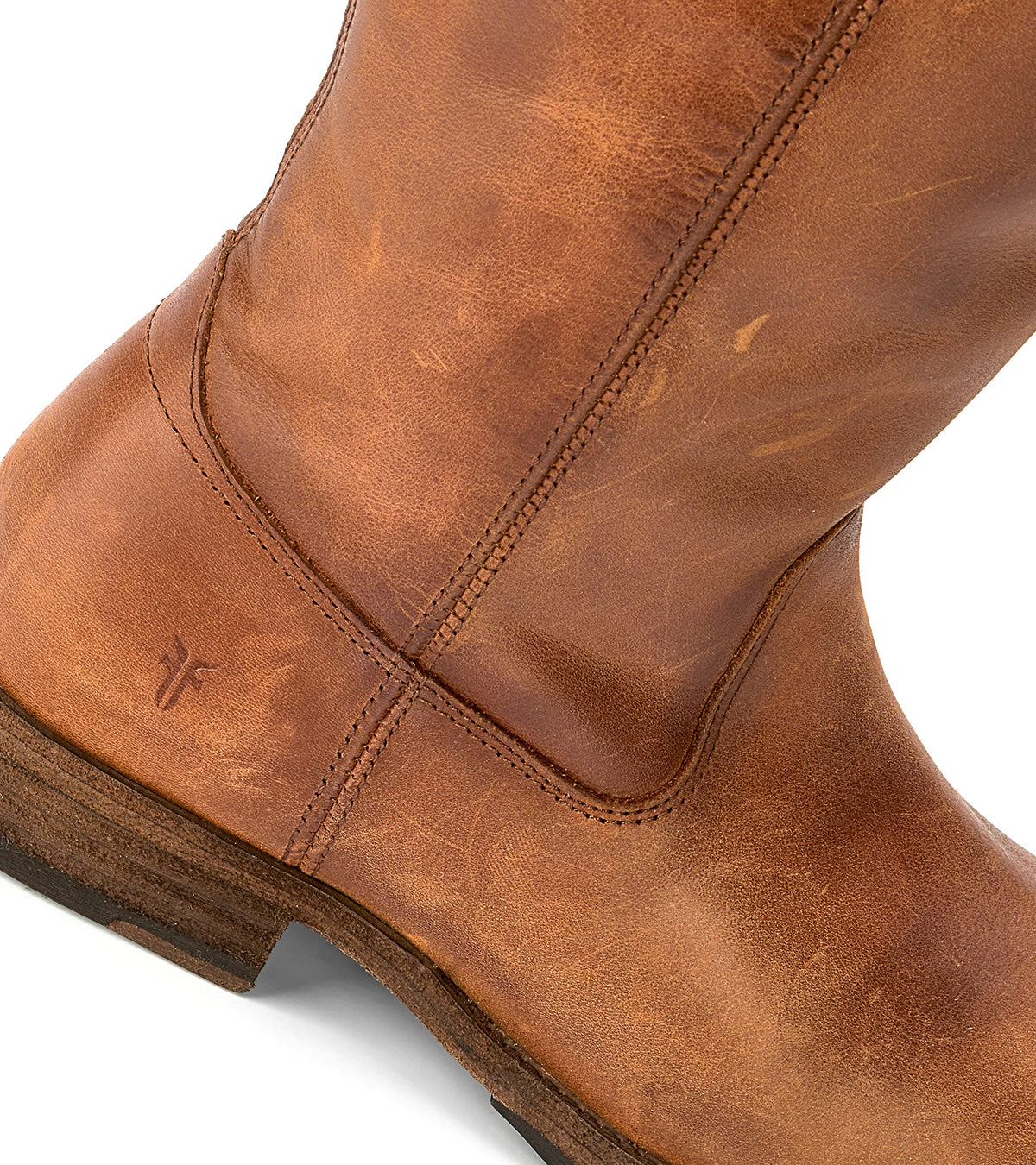 Frye Melissa Button Lug Equestrian-Inspired Tall Boots for Women Made from Hard-Wearing Vintage Leather with Antique Silver Hardware and Leather Outsole – 15 ¼” Shaft Height, Cognac - 9M