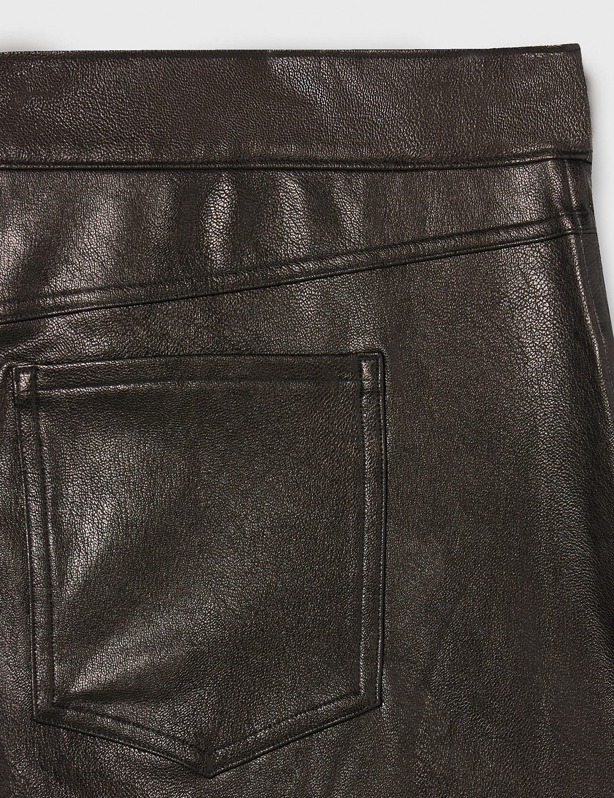 SPANX Women's Leather Like Ankle Skinny Pants, Noir Black, M