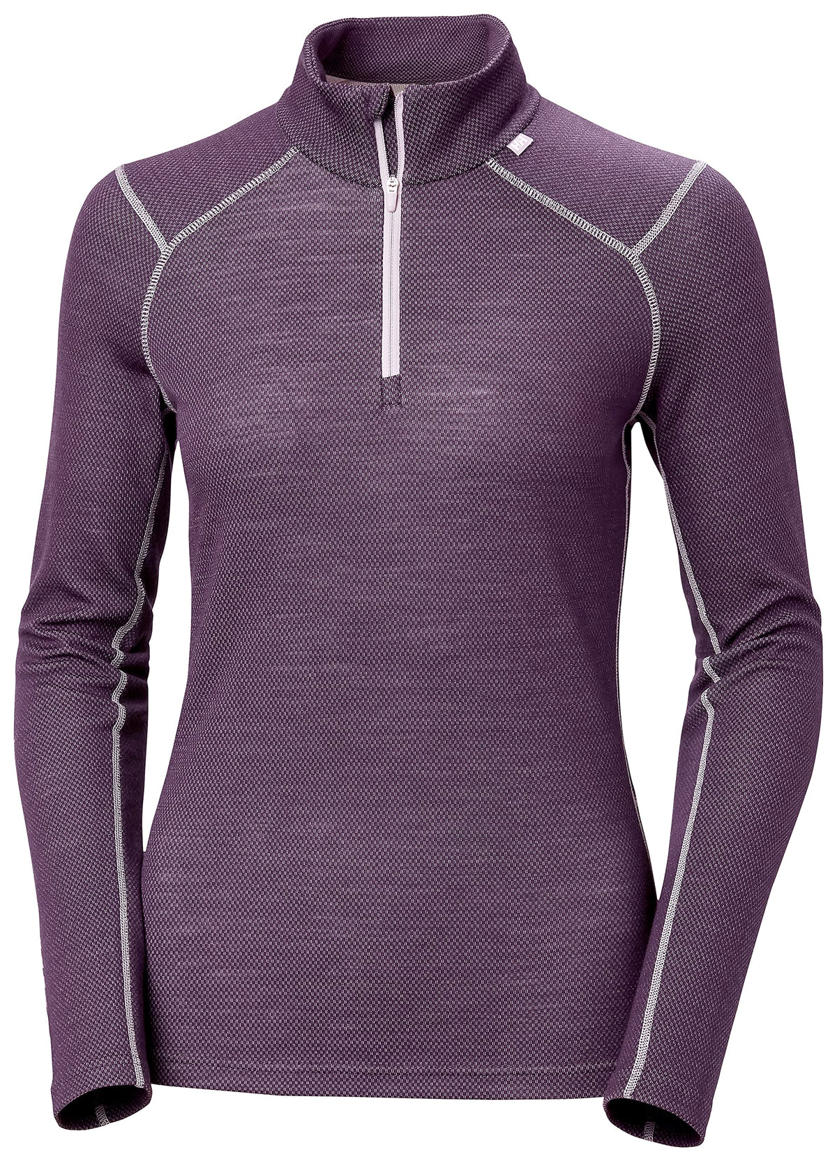 Helly-Hansen Women's LIFA Merino Midweight Half-Zip Base Layer, Warm Base-Layer-Underwear, Versatile Shirt, 670 Amethyst - M