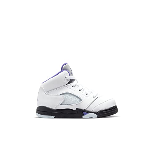 Jordan Baby Boy's 5 Retro (Infant/Toddler) White/Dark Concord/Black 8 Toddler M