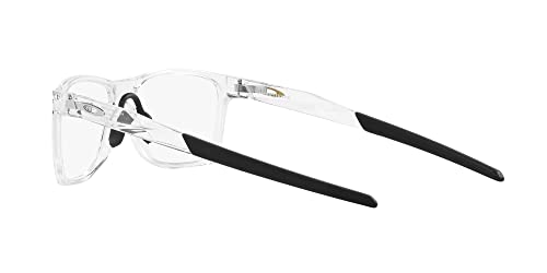 Oakley Men's Ox8173 Activate Square Prescription Eyewear Frames, Polished Clear/Black/Demo Lens, 55 mm