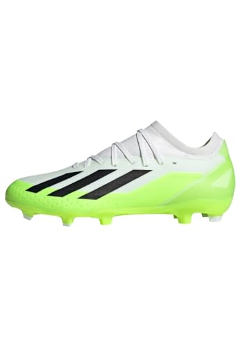 adidas Men's X Crazyfast.3 Football Shoes (Firm Ground), FTWR White Core Black Lucid Lemon, 13.5