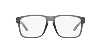 Oakley Men's Ox8100f Holbrook Rx Low Bridge Fit Square Prescription Eyewear Frames, Satin Grey Smoke/Demo Lens, 56 mm