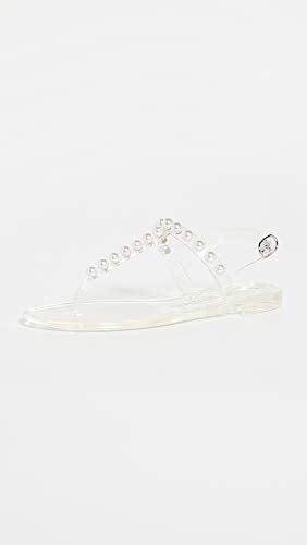 Stuart Weitzman Women's Goldie Jelly Sandals, Clear, 5 Medium US