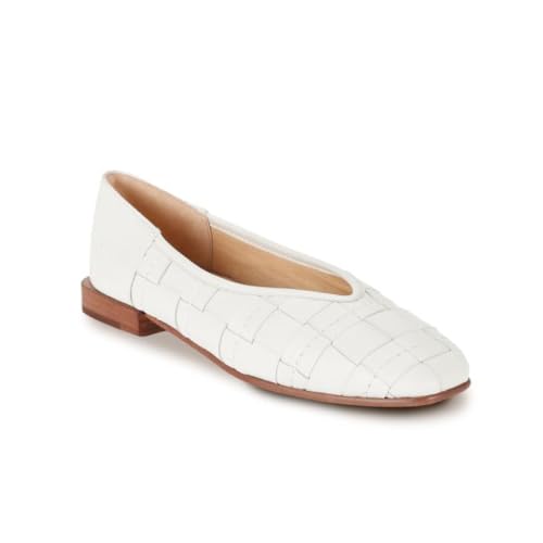 Frye Women's Claire Flat, White - 6.5M