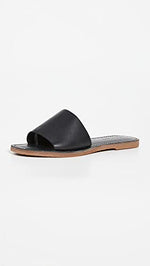 Madewell The Boardwalk Post Slide Sandal in Leather True Black 7.5 M
