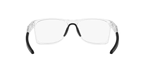 Oakley Men's Ox8173 Activate Square Prescription Eyewear Frames, Polished Clear/Black/Demo Lens, 55 mm
