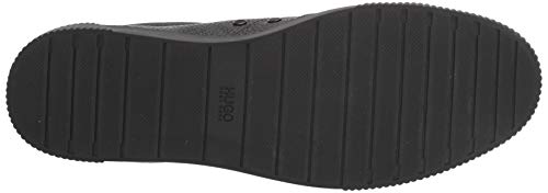 BOSS Green by Hugo Men's Leather Sneakers with Rubber Sole Shoe, Black, 11 M US