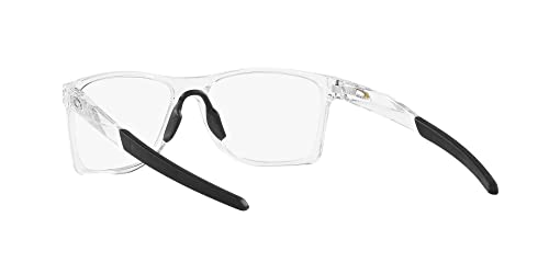 Oakley Men's Ox8173 Activate Square Prescription Eyewear Frames, Polished Clear/Black/Demo Lens, 55 mm