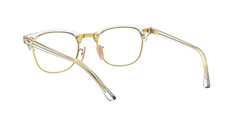 Ray-Ban RX5154 Clubmaster Square Prescription Eyeglass Frames, Transparent/Demo Lens, 51 mm