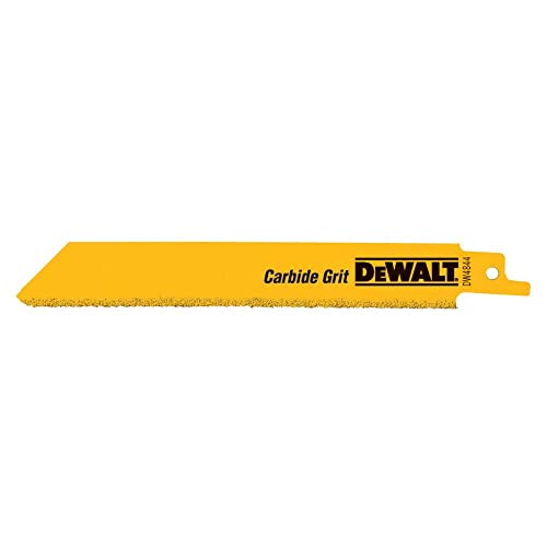 DEWALT Reciprocating Saw Blade, Carbide-Coated, Coarse, 6-Inch, 5-Pack (DW4844), Black