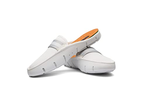 SWIMS Mens Loafers, Slide Shoes for Men, Casual Beach Loafer, Comfortable Summer Shoe, Stylish Lightweight Walking Footwear, Quick Dry Breathable Environmental Friendly (White,8)