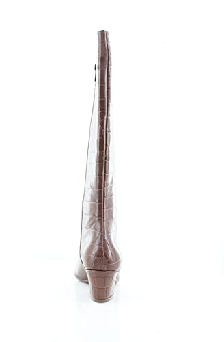 Naturalizer Melanie Regular Shaft Lodge Brown Croco Print Leather 7.5 W (C)