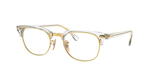 Ray-Ban RX5154 Clubmaster Square Prescription Eyeglass Frames, Transparent/Demo Lens, 51 mm