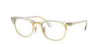 Ray-Ban RX5154 Clubmaster Square Prescription Eyeglass Frames, Transparent/Demo Lens, 51 mm