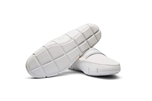 SWIMS Mens Loafers, Slide Shoes for Men, Casual Beach Loafer, Comfortable Summer Shoe, Stylish Lightweight Walking Footwear, Quick Dry Breathable Environmental Friendly (White,8)