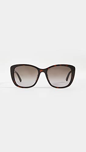 Bottega Veneta Women's New Entry Beveled Shape Sunglasses, Havana-Havana-Grey, One Size