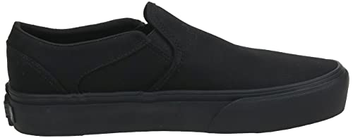 Vans Women's Asher Platform Slip-On Sneaker, Canvas Black Black, 10