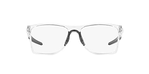 Oakley Men's Ox8173 Activate Square Prescription Eyewear Frames, Polished Clear/Black/Demo Lens, 55 mm