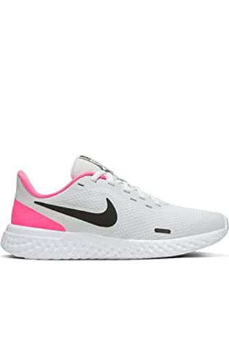 Nike Unisex-Child Revolution 5 Grade School Running Shoe (Photon Dust, Black Pink Glow, 6.5)