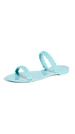 Stuart Weitzman Women's Braida Sawyer Jelly Sandals, Turquesa, Blue, 7 Medium US