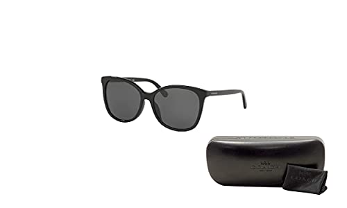 Coach HC8271U 500287 57MM Black/Dark Grey Square Sunglasses for Women + BUNDLE with Designer iWear Eyewear Kit