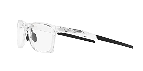 Oakley Men's Ox8173 Activate Square Prescription Eyewear Frames, Polished Clear/Black/Demo Lens, 55 mm