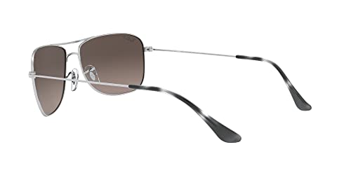 Ray-Ban RB3543 Chromance Aviator Sunglasses, Silver/Polarized Grey Mirrored Silver, 59 mm + 0