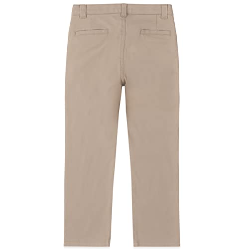 IZOD Boys' School Uniform Twill Khaki Pants, Flat Front & Comfortable Waistband, 5
