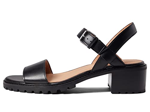 Madewell Cameron Lug Sandal - Nubuck Sandals for Women - Leather Upper with Ankle Strap Buckle Closure, Synthetic Outsole, and Round-Toe Sandals True Black 10 M