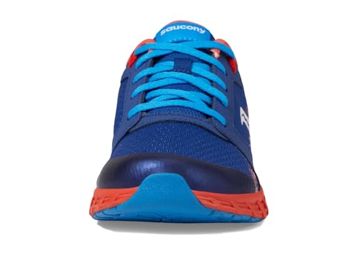 Saucony® Kids Wind 2.0 Sneakers for Kids – EVA Insole – Padded Tongue and Colar = Round Toe Cap Navy/Red/White 3.5 Big Kid M