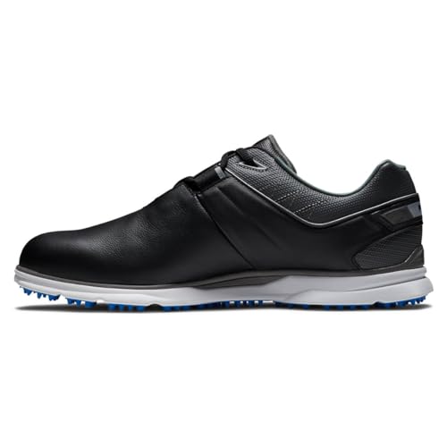 FootJoy Men's Pro|SL Golf Shoe, Black/Charcoal/Light Blue, 12 Wide