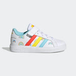 adidas Boy's Grand Court 2.0 (Little Kid/Big Kid) White/Bold Orange/Impact Yellow 1.5 Little Kid M