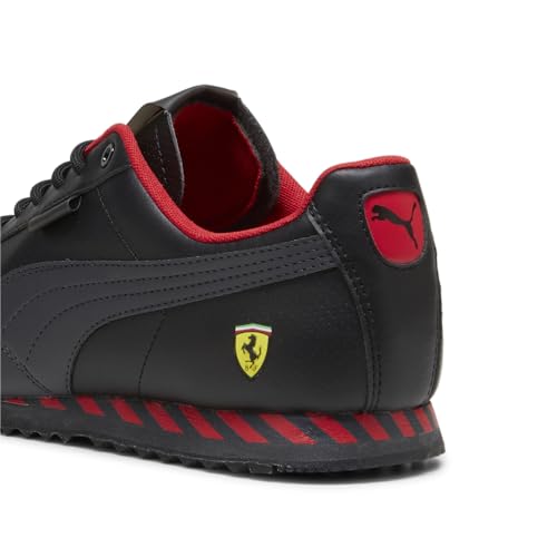 PUMA Mens Ferrari Roma Via Sneaker, Mens Black-Flat Dark Gray, 14