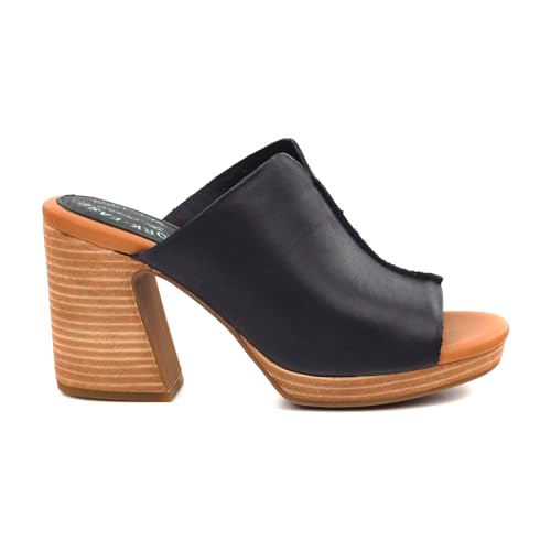 KORK-EASE Harlin Women's Wedge Sandal, Black, 9M US