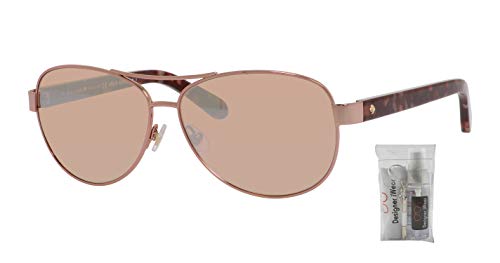Kate Spade Dalia 2/S 0AU2/K4 58M Rose Gold/Brown Rose Mirror Aviator Sunglasses for Women + BUNDLE with Designer iWear Eyewear Kit