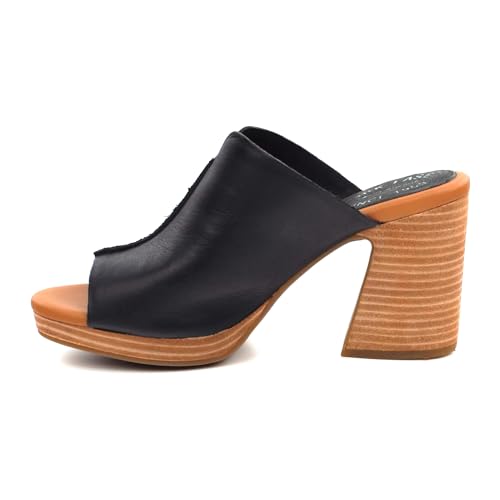 KORK-EASE Harlin Women's Wedge Sandal, Black, 9M US