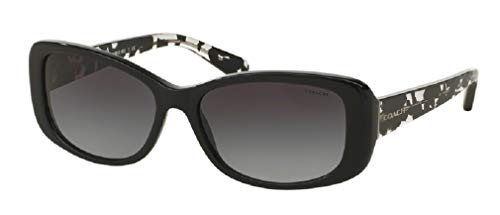 Coach HC8168 534811 56M Black/Black Crystal Mosaic/Light Grey Gradient Rectangle Sunglasses For Women + BUNDLE with Designer iWear Eyewear Kit
