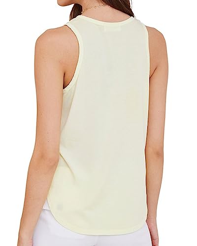 bella dahl Scoop Neck Tank Pale Chartreuse MD
