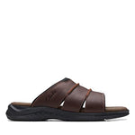 Clarks Men's Walkford Easy Flat Sandal, Brown Tumbled Leather, 13