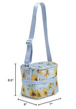 Vera Bradley Women's Recycled Lighten Up Reactive Expandable Lunch Cooler Lunch Bag, Sunflower Sky, One Size