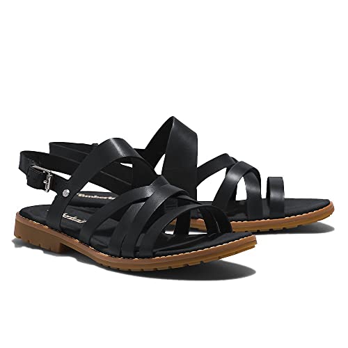 Timberland Women's Chicago Riverside Backstrap Sandal, Black Full-Grain, 7.5