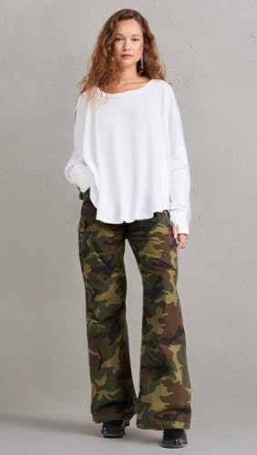 Free People Women's Microphone Drop Thermal Top, Ivory, White, XS