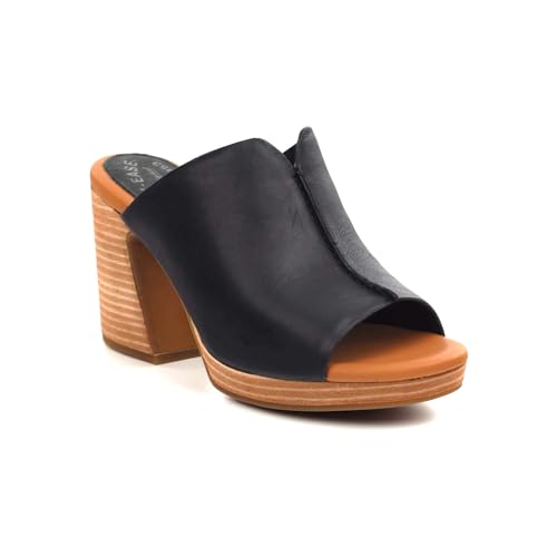 KORK-EASE Harlin Women's Wedge Sandal, Black, 9M US