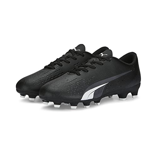 PUMA Ultra Play Firm Artificial Ground Sneaker, Black-White, 1 US Unisex Big Kid