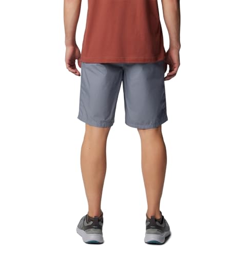 Columbia Mens Washed Out Hiking Short, Grey Ash, 34 x 10