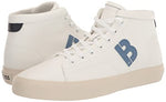 B Logo High Top Leather Sneaker Light Cream